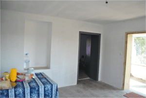 Le placo du salon du haut finalisé !